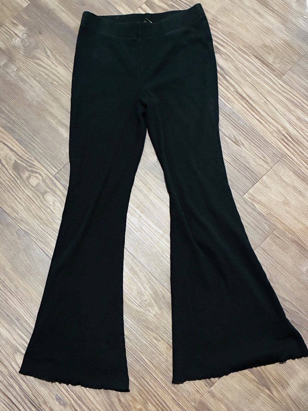 Wild Fable High-Rise Ribbed Lettuce-Edge Flare Pants